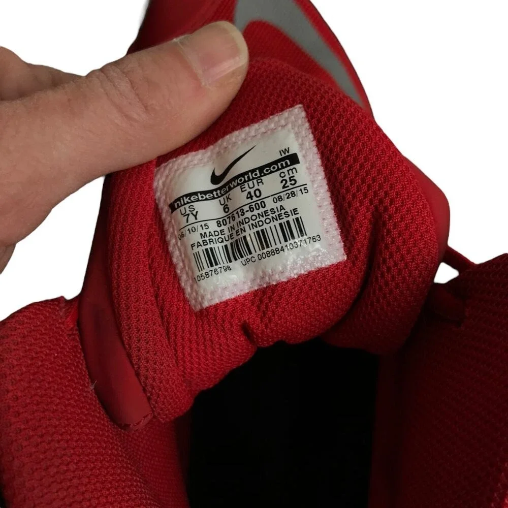 Nike Basketball Shoes Kids 7Y‎ Red Prime Hype DF High Top 807613-600 Sneakers